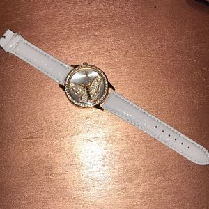 Rose and white butterfly watch.